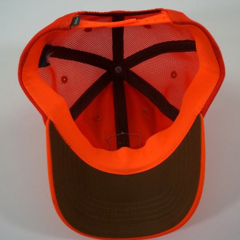 Eddie Bauer Leather Patch Hat Baseball Cap Orange - image 3
